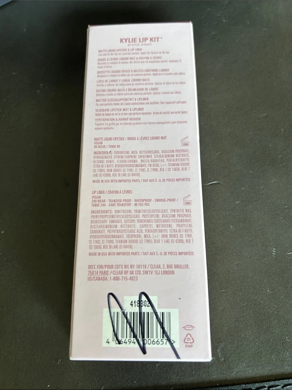 Kylie Jenner Lip Kit Matte Liquid Lipstick & Lip Liner - Pink